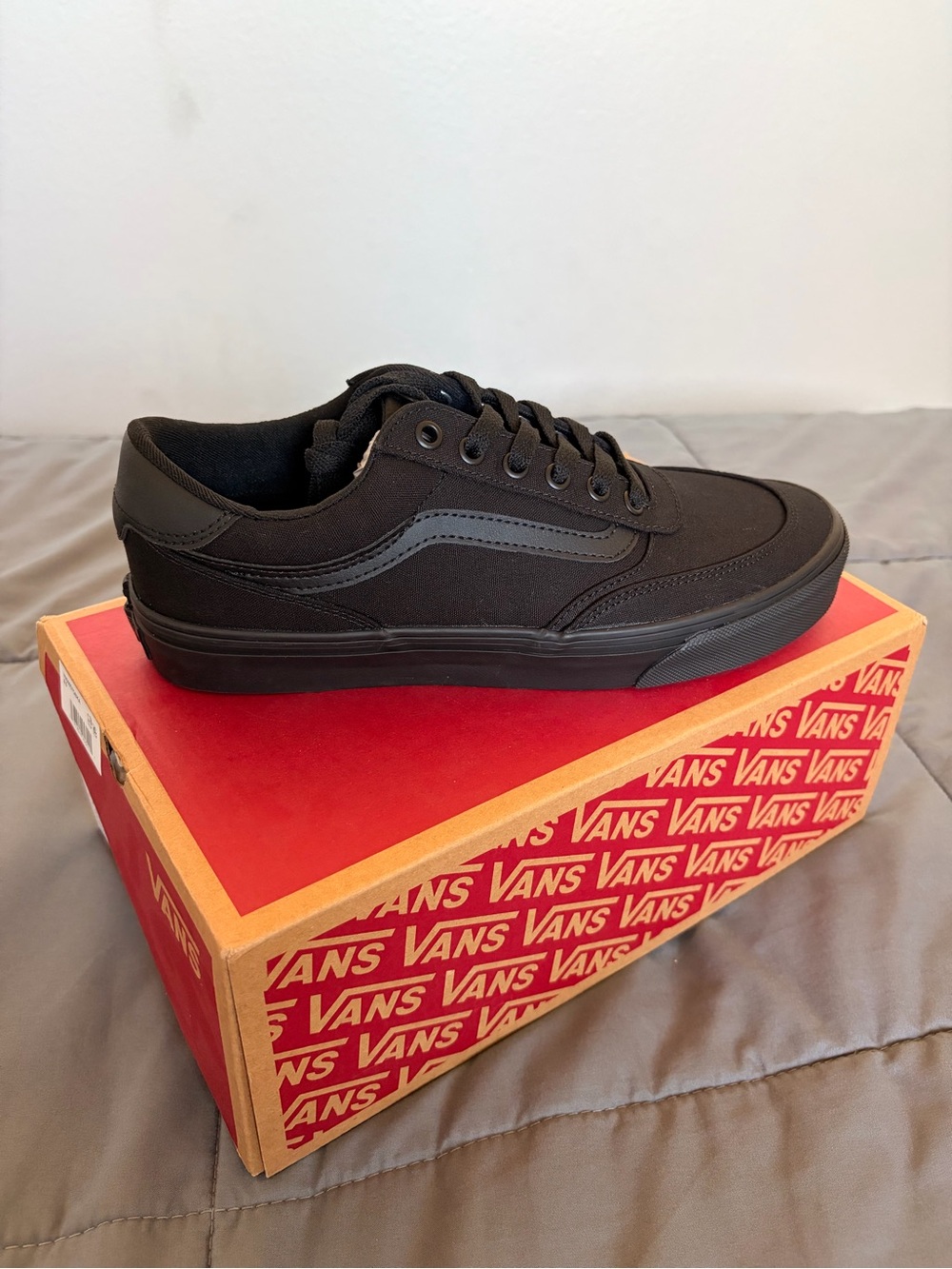 Vans Brooklyn LS Sneakers Black Canvas Size 8.5